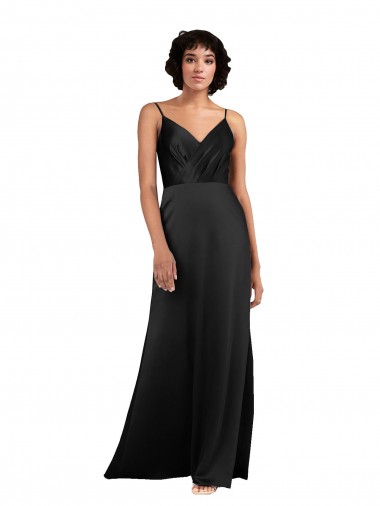 Sleeveless Black Column V-Neck Formal Evening Gown / Prom Dress / Bridesmaid Dress Mississauga