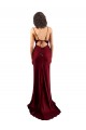 Sleeveless Burgundy Criss Cross Open Back Sheath Silk like Satin Cowl Neck Formal Evening Gown / Prom Dress / Bridesmaid Dress Mississauga