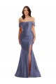 Sleeveless French Blue Low Back Mermaid Off the Shoulder Black Tie Plus Size Evening Gown / Prom Dress / Bridesmaid Dress Mississauga