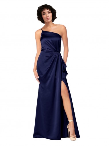 Sleeveless Sapphire A-Line One Shoulder Black Tie Evening Gown / Prom Dress / Bridesmaid Dress Mississauga