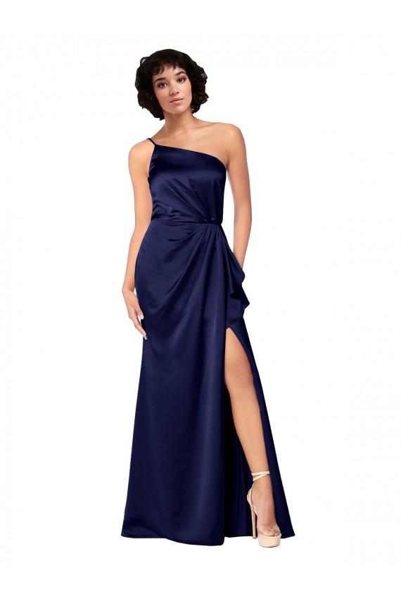 Sleeveless Sapphire A-Line One Shoulder Black Tie Evening Gown / Prom Dress / Bridesmaid Dress Mississauga