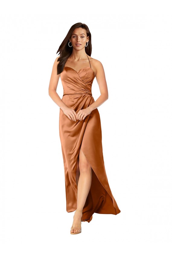 Sleeveless Orange Low Back A-Line Spaghetti Straps High Low Evening Gown / Prom Dress / Bridesmaid Dress Mississauga