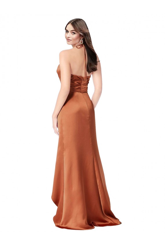 Sleeveless Orange Low Back A-Line Spaghetti Straps High Low Evening Gown / Prom Dress / Bridesmaid Dress Mississauga