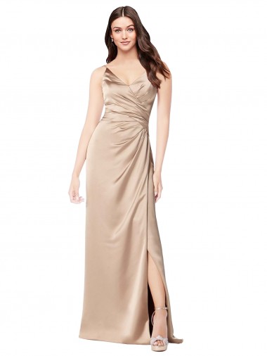 Sleeveless Champagne Pink Low Back A-Line Spaghetti Straps Formal Evening Gown / Prom Dress / Bridesmaid Dress Mississauga
