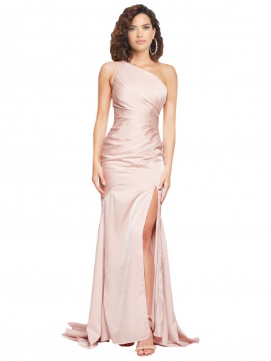 Sleeveless Pink Sheath One Shoulder Black Tie Evening Dress / Prom Dress / Bridesmaid Dress Mississauga