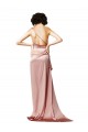 Sleeveless Dusty Pink Open Back A-Line One Shoulder Formal Evening Gown / Prom Dress / Bridesmaid Dress Mississauga
