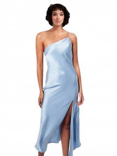 Sleeveless Light Sky Blue A-Line One Shoulder Formal Evening Gown / Prom Dress / Bridesmaid Dress Mississauga