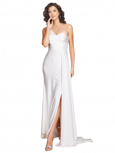 Sleeveless White A-Line One Shoulder Wedding Dress Mississauga