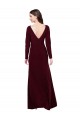 Long Sleeves Burgundy Gold V-Back Sheath V-Neck Prom Dress / Bridesmaid Dress Mississauga