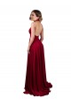 Sleeveless Burgundy Open Back A-Line Halter Neck Black Tie Evening Gown / Prom Dress / Bridesmaid Dress Mississauga
