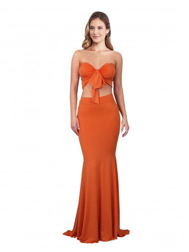 Sleeveless Orange Mermaid Strapless Formal Evening Gown / Prom Dress / Bridesmaid Dress Mississauga