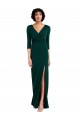 Long Sleeves Dark Green V-Back Trumpet V-Neck Formal Evening Gown / Prom Dress / Bridesmaid Dress Mississauga