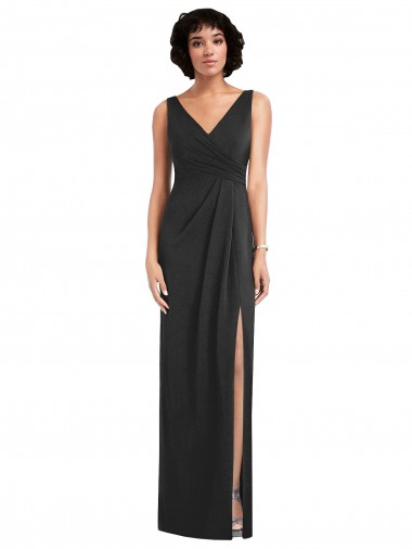 Sleeveless Black V-Back Sheath V-Neck Formal Evening Gown / Prom Dress / Bridesmaid Dress Mississauga