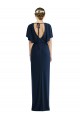 Short Sleeves Dark Navy Open Back Sheath Bateau Neck Semi Formal Evening Dress / Prom Dress / Bridesmaid Dress Mississauga
