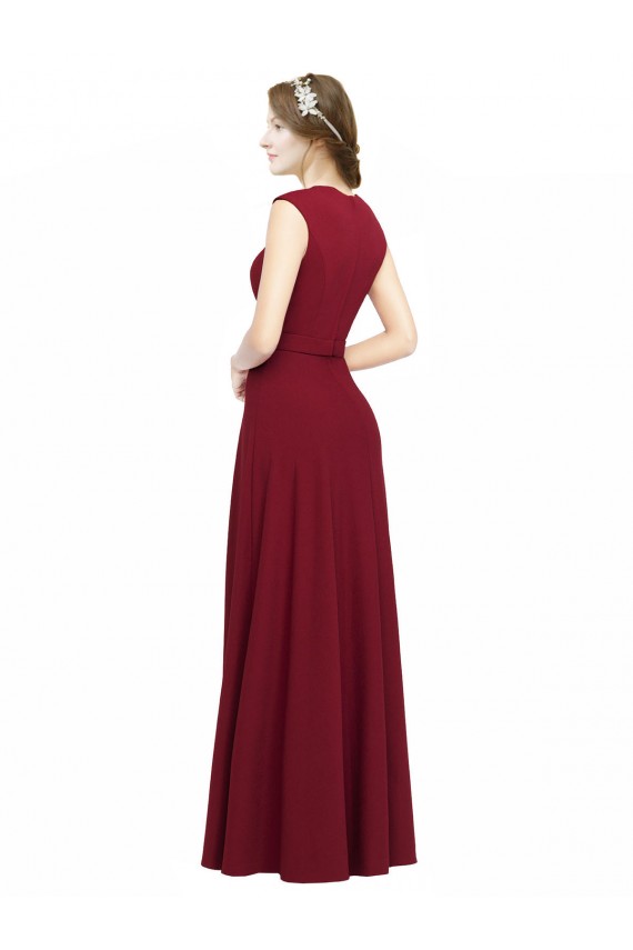 Sleeveless Burgundy A-Line Square Neck Prom Dress / Bridesmaid Dress Mississauga