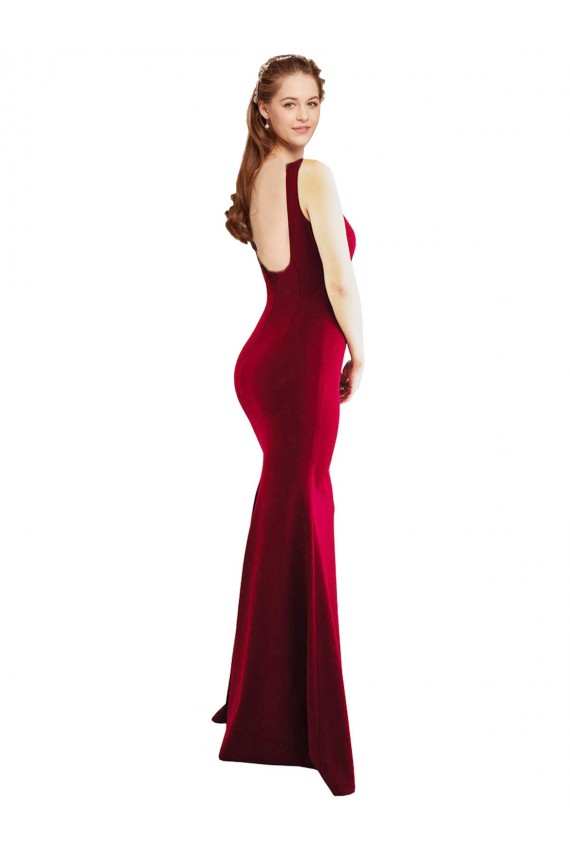 Sleeveless Burgundy Mermaid Square Neck Formal Evening Gown / Prom Dress / Bridesmaid Dress Mississauga