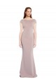 Cap Sleeves Dusty Pink Tie Back Mermaid Boat Neck Formal Evening Gown / Prom Dress / Bridesmaid Dress Mississauga