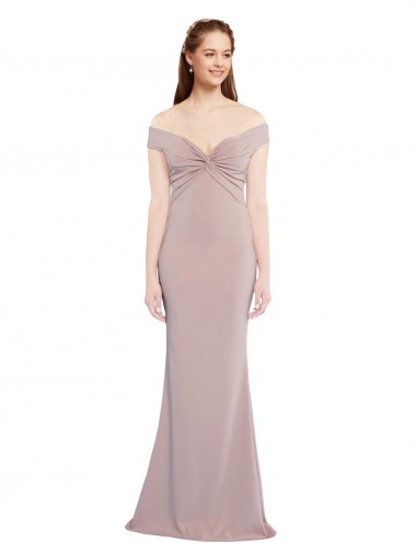 Sleeveless Dusty Pink Keyhole Back Mermaid Off the Shoulder Formal Evening Gown / Prom Dress / Bridesmaid Dress Mississauga