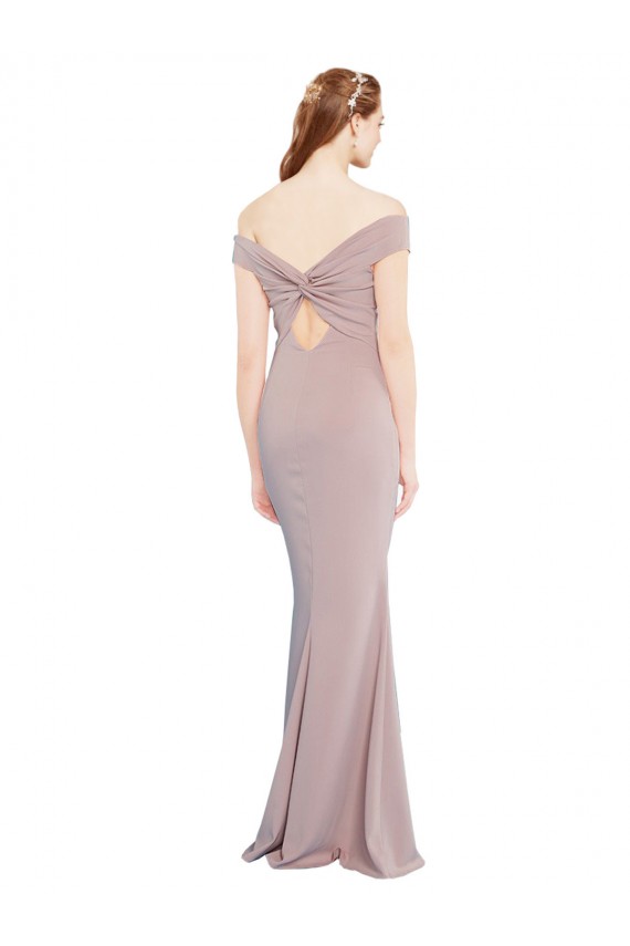 Sleeveless Dusty Pink Keyhole Back Mermaid Off the Shoulder Formal Evening Gown / Prom Dress / Bridesmaid Dress Mississauga