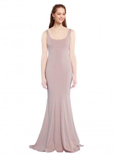 Cap Sleeves Dusty Pink Mermaid Scoop Neck Formal Evening Gown / Prom Dress / Bridesmaid Dress Mississauga