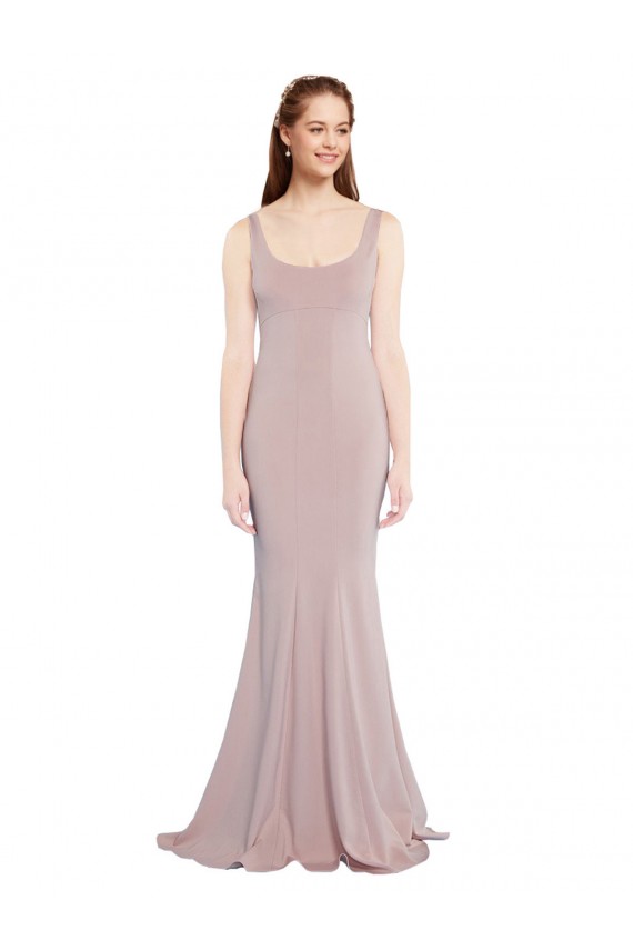 Cap Sleeves Dusty Pink Mermaid Scoop Neck Formal Evening Gown / Prom Dress / Bridesmaid Dress Mississauga