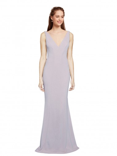 Sleeveless Arctic Lilac Keyhole Back Mermaid V-Neck Formal Evening Gown / Prom Dress / Bridesmaid Dress Mississauga