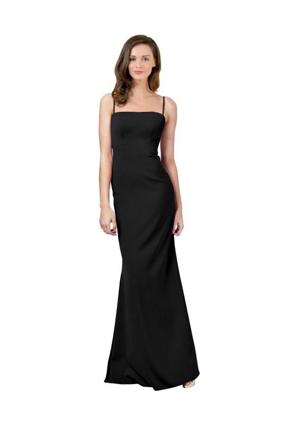 Sleeveless Black Open Back Sheath Spaghetti Straps Formal Evening Gown / Prom Dress / Bridesmaid Dress Mississauga