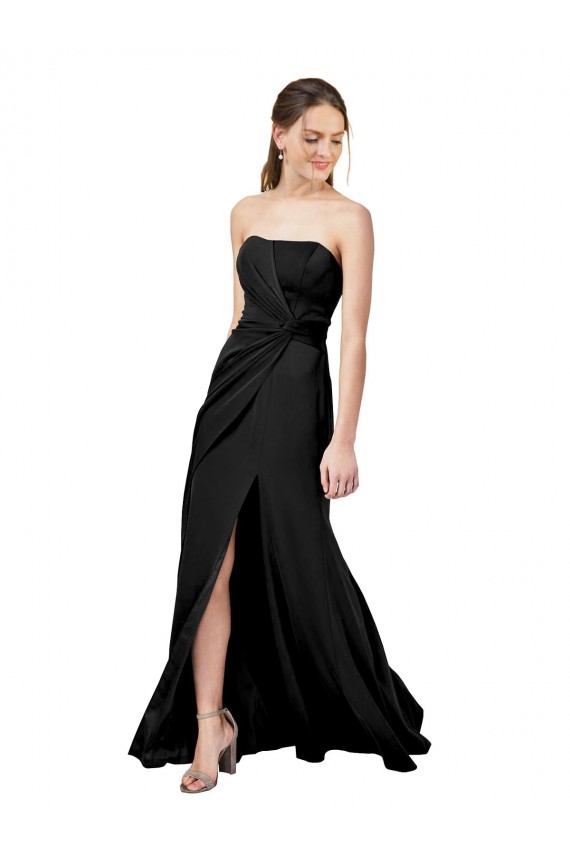 Sleeveless Black Low Back Sheath Strapless Formal Dress / Bridesmaid Dress Mississauga