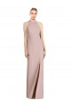 Sleeveless Dusty Pink Open Back Trumpet Halter Neck Semi Formal Evening Dress / Bridesmaid Dress Mississauga