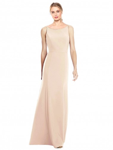 Sleeveless Nude Open Back Trumpet Bateau Neck Semi Formal Evening Dress / Prom Dress / Bridesmaid Dress Mississauga