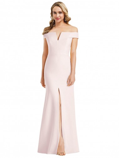 Sleeveless Pink Trumpet Off the Shoulder Bridesmaid Dress / Evening Dress Mississauga