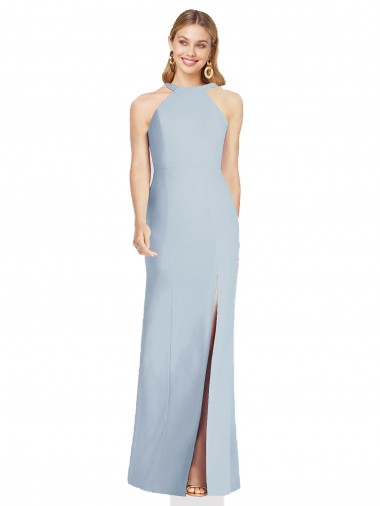 Sleeveless Light Sky Blue Backless Trumpet Halter Neck Formal Evening Gown / Bridesmaid Dress Mississauga