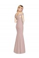 Sleeveless Dusty Pink Criss Cross Back Trumpet Off the Shoulder Semi Formal Evening Dress / Prom Dress / Bridesmaid Dress Mississauga