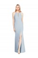 Sleeveless Light Sky Blue Keyhole Back Trumpet Halter Neck Semi Formal Evening Dress / Prom Dress / Bridesmaid Dress Mississauga