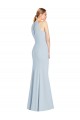 Sleeveless Light Sky Blue Keyhole Back Trumpet Halter Neck Semi Formal Evening Dress / Prom Dress / Bridesmaid Dress Mississauga