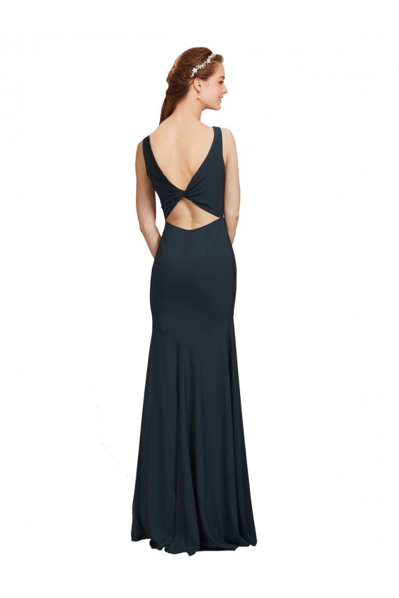 Sleeveless Black Open Back Mermaid Bateau Neck Prom Dress / Bridesmaid Dress Mississauga