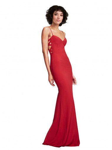 Sleeveless Red Mermaid Spaghetti Straps Bridesmaid Dress / Evening Dress Mississauga