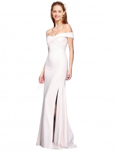 Sleeveless White Mermaid Off the Shoulder Formal Dress / Bridesmaid Dress Mississauga