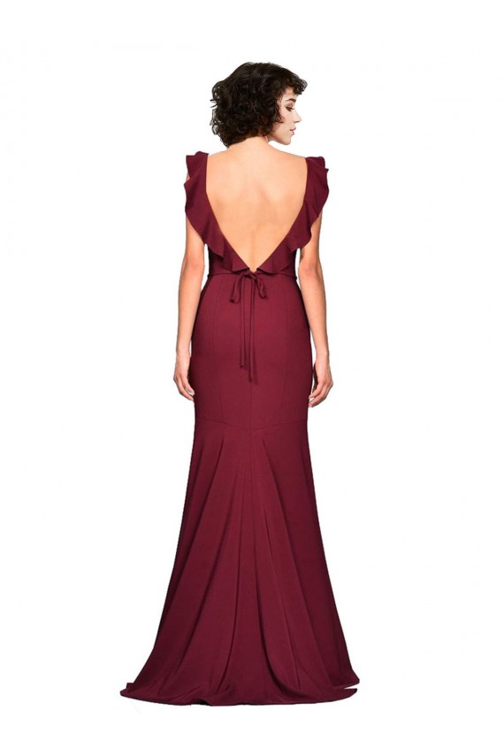 Sleeveless Burgundy Mermaid Strapless Prom Dress / Bridesmaid Dress Mississauga