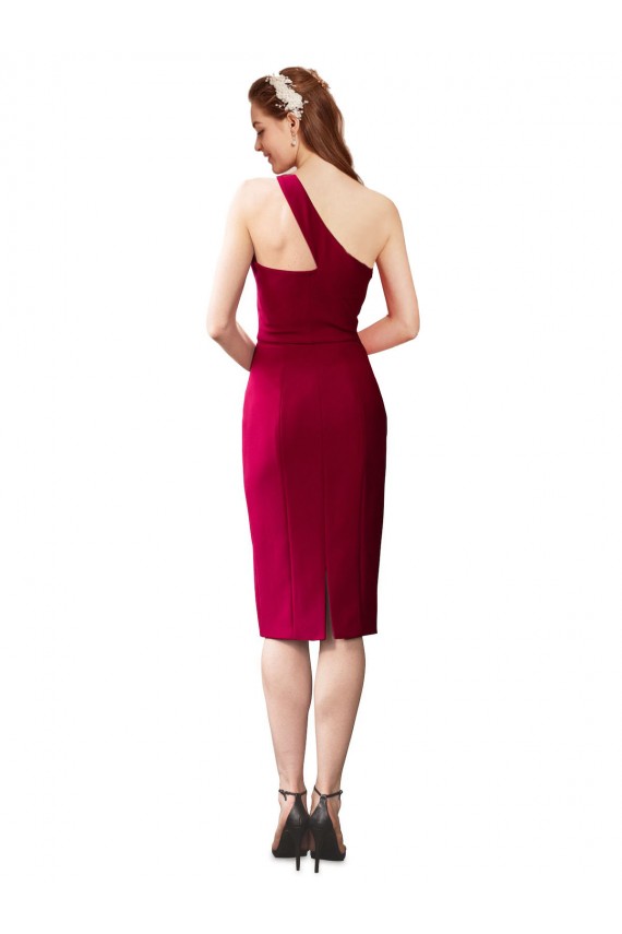 Sleeveless Black Sheath Stretch Crepe One Shoulder Formal Evening Gown / Prom Dress / Bridesmaid Dress Mississauga