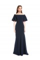 Short Sleeves Dark Navy Mermaid Off the Shoulder Bridesmaid Dress / Formal Dress Mississauga