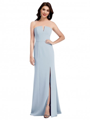 Sleeveless Light Sky Blue Low Back Trumpet V-Neck Bridesmaid Dress / Evening Dress Mississauga