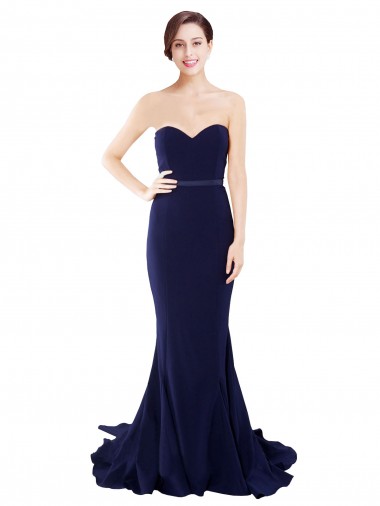 Sleeveless Dark Navy Low Back Mermaid Sweetheart Semi Formal Evening Dress / Prom Dress / Bridesmaid Dress Mississauga