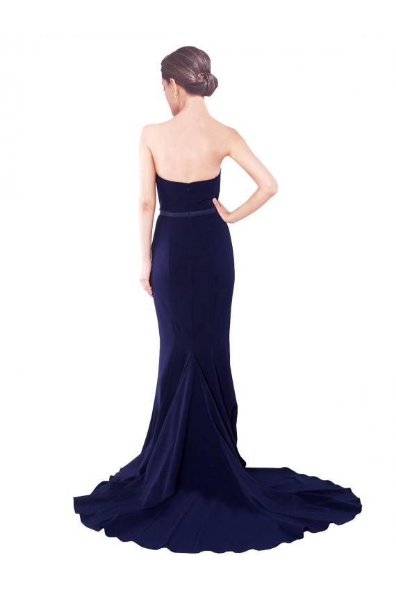 Sleeveless Dark Navy Low Back Mermaid Sweetheart Semi Formal Evening Dress / Prom Dress / Bridesmaid Dress Mississauga