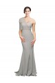 Sleeveless Oyster Silver Low Back Mermaid One Shoulder Formal Evening Gown / Prom Dress / Bridesmaid Dress Mississauga