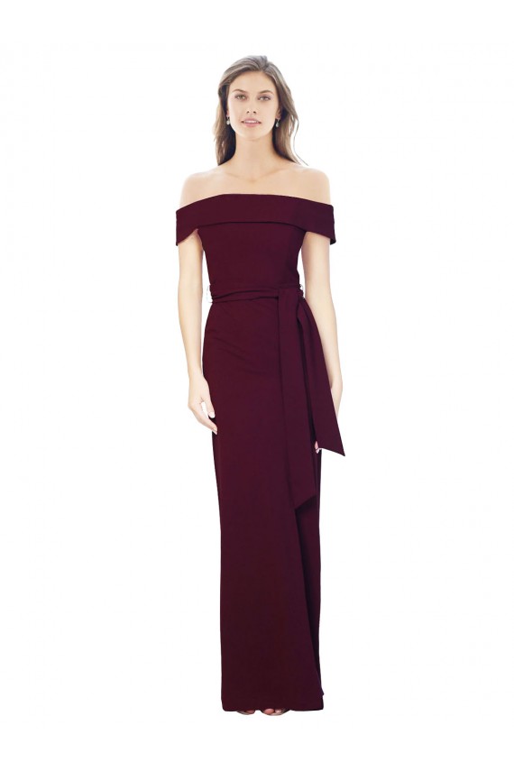 Sleeveless Burgundy Gold Low Back Mermaid Off the Shoulder Formal Evening Gown / Prom Dress / Bridesmaid Dress Mississauga