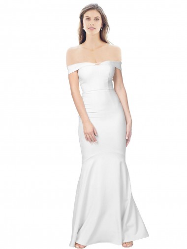 Sleeveless Ivory Low Back Mermaid Off the Shoulder Formal Dress / Bridesmaid Dress Mississauga