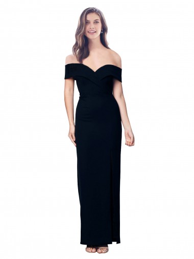 Sleeveless Black Mermaid Off the Shoulder Formal Dress / Bridesmaid Dress Mississauga