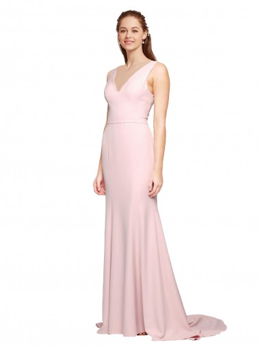 Sleeveless Pink V-Back A-Line V-Neck Black Tie Evening Dress / Prom Dress / Bridesmaid Dress Mississauga