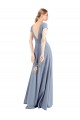 Cap Sleeves Smoke Blue Sheath V-Neck Prom Dress / Bridesmaid Dress Mississauga